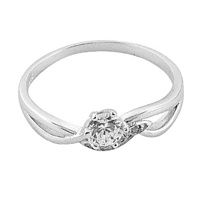 925 silver solitaire engagement ring | white cz stone