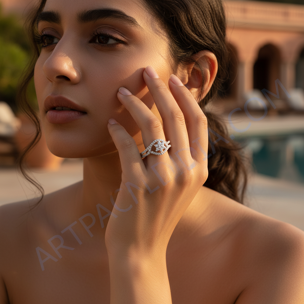 Anillo de plata con diamantes para mujer | Anillo de bodas | Regalo