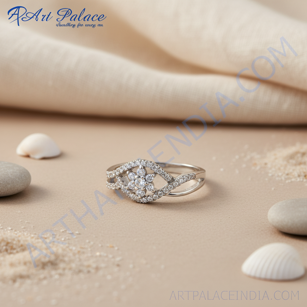 Anillo de plata con diamantes para mujer | anillo de bodas | regalo