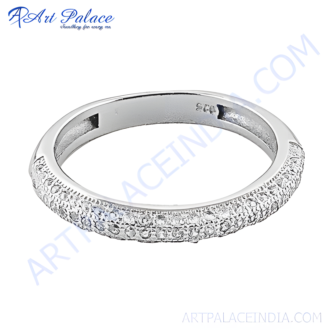925 sterling silver pave ring with sparkling cubic zirconia stones