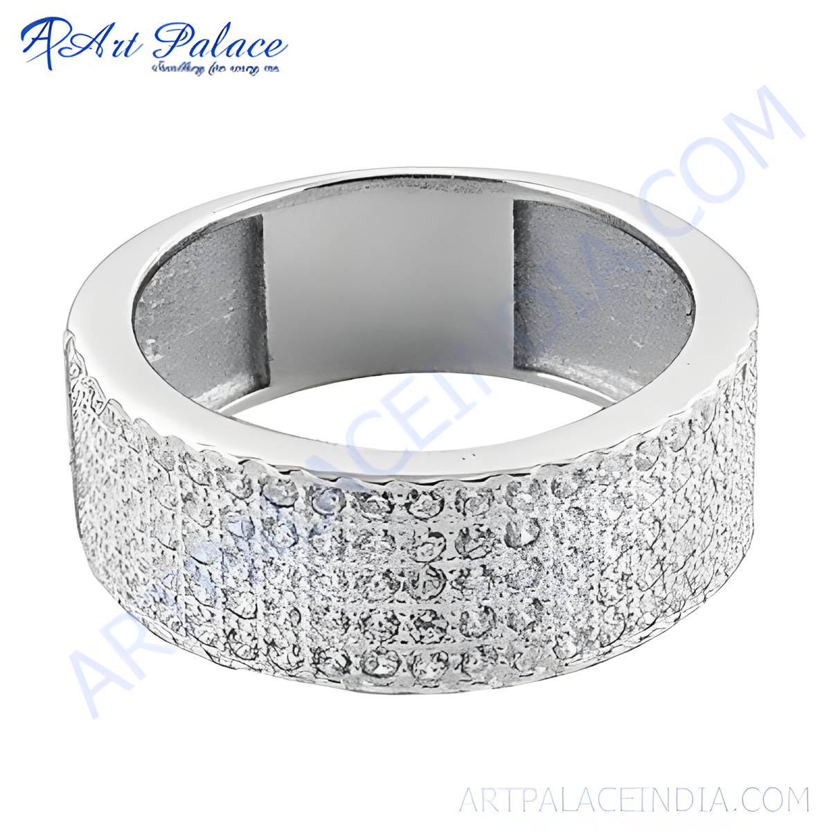 Silver ring with pave set cubic zirconia stones, perfect for a gift