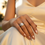 Load image into Gallery viewer, 925 Silver Cubic Zirconia Halo Ring for Women | Engagement Gift
