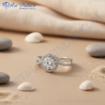 Load image into Gallery viewer, 925 Silver Cubic Zirconia Halo Ring for Women | Engagement Gift
