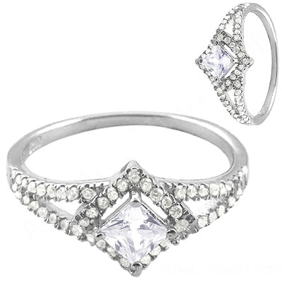 925 Silver Princess Cut Diamond Ring for Women | Gift Jewelry