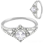 将图像加载到图库查看器中， 925 Silver Princess Cut Diamond Ring for Women | Gift Jewelry
