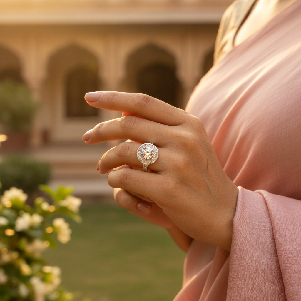 925 silver cubic zirconia halo ring for women | gift