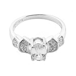 将图像加载到图库查看器中， 925 Silver Oval Cut Ring with Cubic Zirconia for Women
