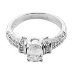 将图像加载到图库查看器中， Silver Oval Cut Cubic Zirconia Ring for Women | Gift Jewelry
