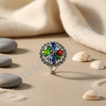 Load image into Gallery viewer, 925 Sterling Silver Gemstone Flower Ring | Women&#39;s Ring
