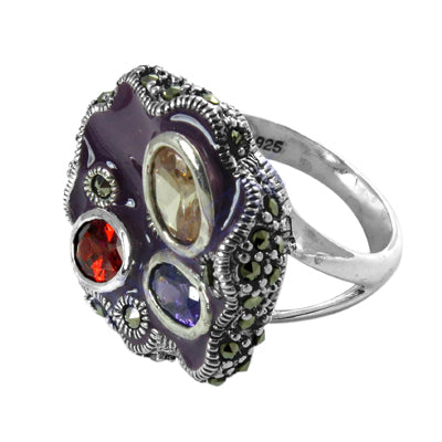 925 Silver Multi-Gemstone Ring for Women | Cocktail Ring