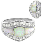 Load image into Gallery viewer, Silver Opal Ring | Mother of Pearl &amp; Cubic Zirconia | Women's Jewelry
