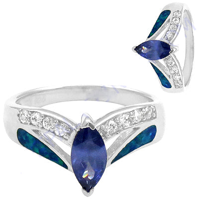 925 Silver Marquise Blue Stone Ring for Women | Gift Jewelry