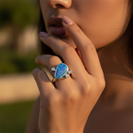 Load image into Gallery viewer, 925 Silver Opal Ring for Women | Blue Gemstone Jewelry
