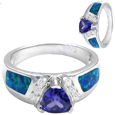 925 silver tanzanite opal ring for women | gift jewelry