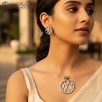 将图像加载到图库查看器中， 银色水晶吊坠耳环套装 | 女士珠宝礼品
