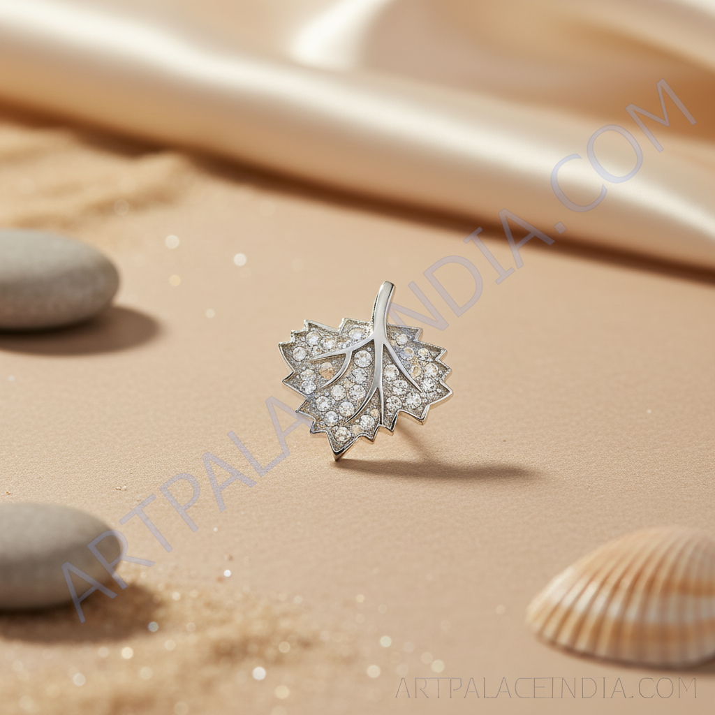 Pendientes de hoja de plata | decorados con cristales | para mujer