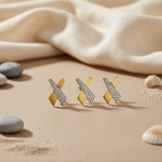 Load image into Gallery viewer, gold plating X Crystal Stud Earrings for Women | Fashion Jewelry
