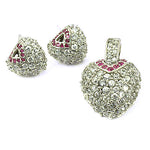 Load image into Gallery viewer, Silver Cubic Zirconia Earring &amp; Pendant Set for Women
