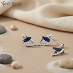Load image into Gallery viewer, Conjunto de joyas de zafiro plateado | Pendientes y colgante para mujer
