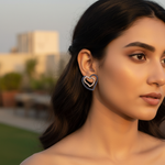 将图像加载到图库查看器中， 女士银色心形耳钉 | 水晶首饰礼品
