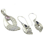Load image into Gallery viewer, 925 Silver Gemstone Pendant Earrings Set for Women
