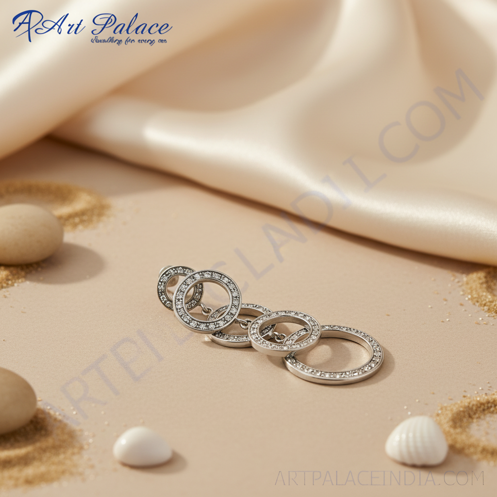 Pendientes circulares de plata 925 para mujer | pendientes colgantes