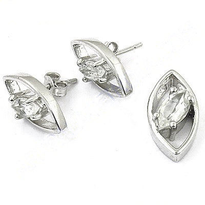 925 Silver Stud Earrings with White Stone | Women's Jewelry Gift