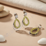 Load image into Gallery viewer, 925 Silver Citrine Earrings and Pendant Set for Women
