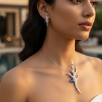 Load image into Gallery viewer, 925 Silver Sapphire Earrings Set for Women | Luxury Jewelry Gift
