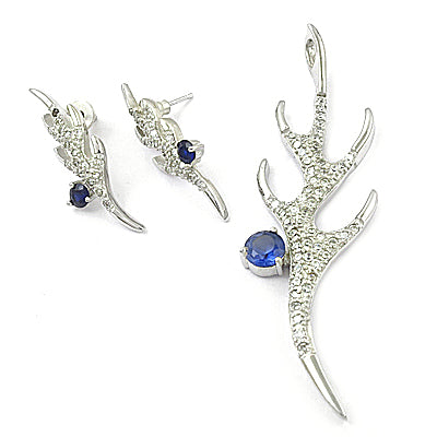 925 Silver Sapphire Earrings Set for Women | Luxury Jewelry Gift