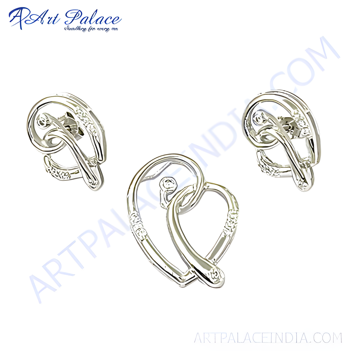 Sterling silver heart stud earrings on a white background, elegant silver jewelry