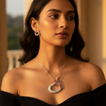 Load image into Gallery viewer, Juego de pendientes de plata con corazón de rubí | Regalo para mujer
