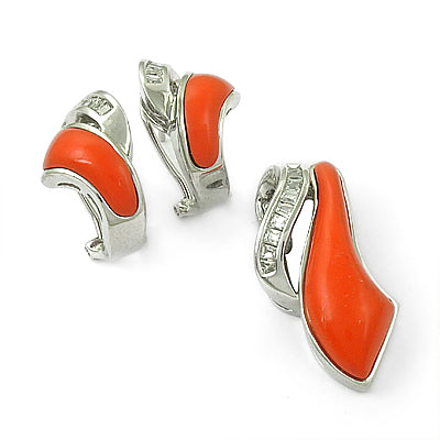 Silver Coral Earrings for Women | Statement Jewelry
