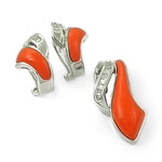 将图像加载到图库查看器中， Silver Coral Earrings for Women | Statement Jewelry

