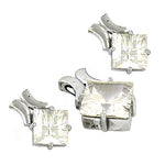 Load image into Gallery viewer, Silver Princess Cut Gemstone Earrings for Women | Daily Wear
