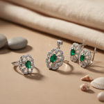 Load image into Gallery viewer, 925 Silver Emerald Jewelry Set for Women | Gift Set
