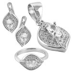 Load image into Gallery viewer, Silver Leaf Jewelry Set - Earrings, Pendant &amp; Ring | Gift for Her
