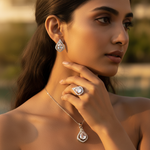 将图像加载到图库查看器中， 925纯银立方氧化锆首饰套装 | 女士礼物
