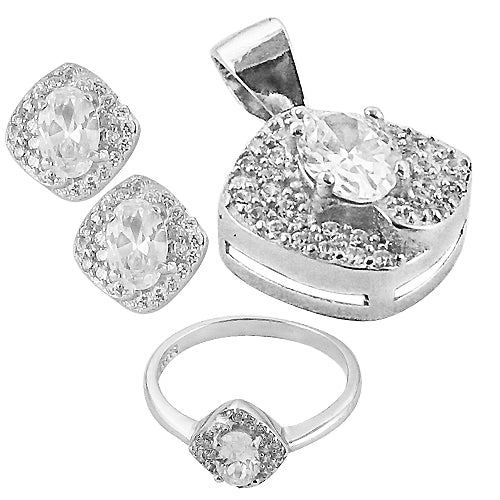 925 Silver Cubic Zirconia Jewelry Set for Women | Gift