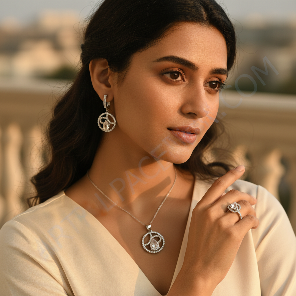 925纯银立方氧化锆首饰套装 | 女士礼物