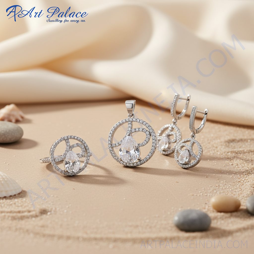 925纯银立方氧化锆首饰套装 | 女士礼物