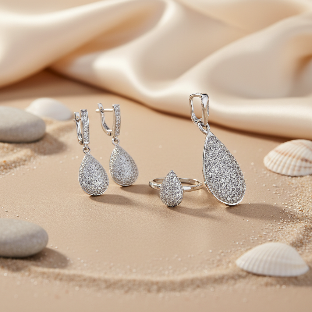 925 Silver Cubic Zirconia Jewelry Set for Women | Gift