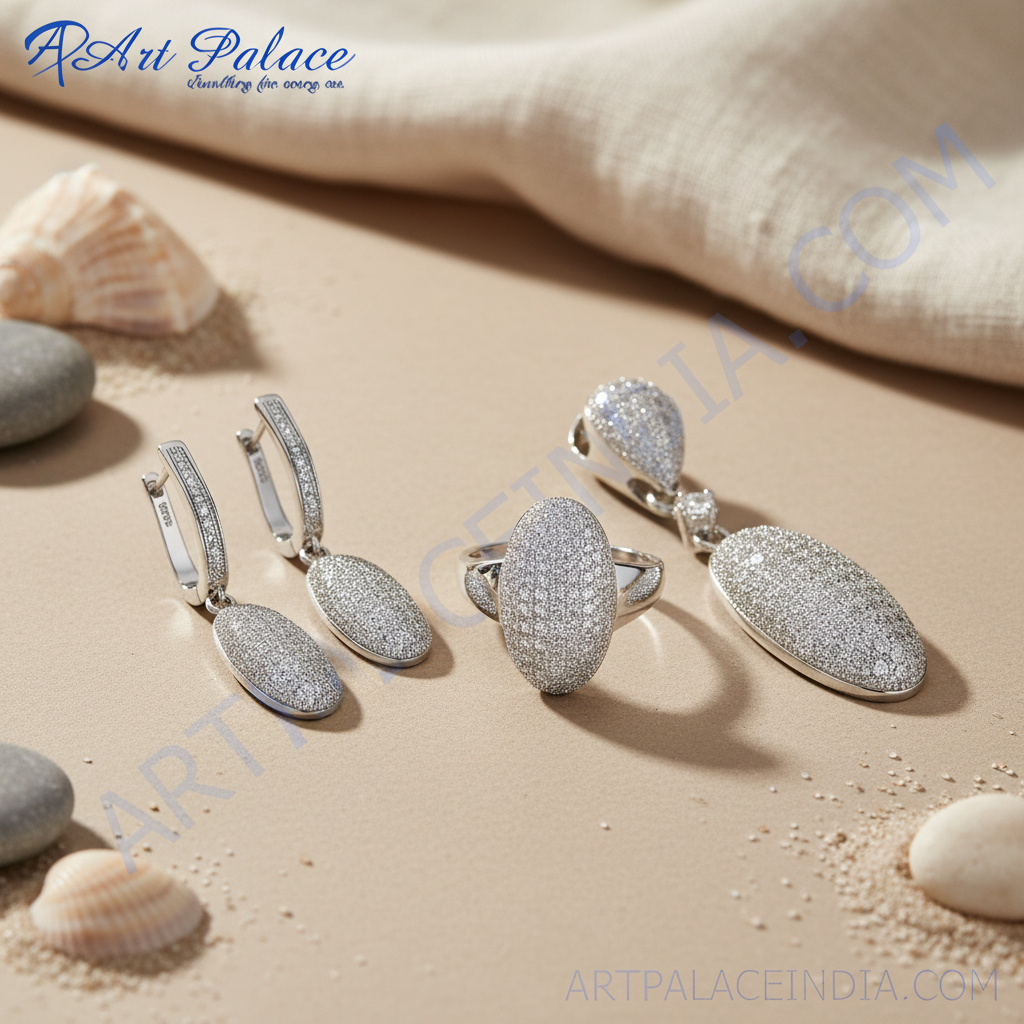 925 Silver Cubic Zirconia Jewelry Set for Women | Gift