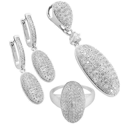 925 Silver Cubic Zirconia Jewelry Set for Women | Gift
