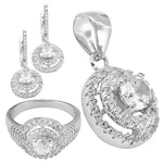 Load image into Gallery viewer, 925 Silver Cubic Zirconia Jewelry Set | Earrings Ring Pendant
