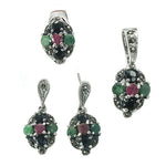 Load image into Gallery viewer, 925 Silver Gemstone Ring &amp; Earrings Set | Women's Jewelry Gift
