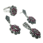 Load image into Gallery viewer, Silver Ruby Ring &amp; Earrings Set | Gemstone Jewelry for Women
