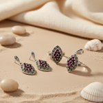 Load image into Gallery viewer, 925 Silver Ruby Ring &amp; Earrings Set | Women's Jewelry Gift
