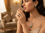 Load image into Gallery viewer, 925 Silver Emerald Ring &amp; Earrings Set for Women | Jewelry Gift
