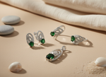 Load image into Gallery viewer, 925 Silver Emerald Ring &amp; Earrings Set for Women | Jewelry Gift
